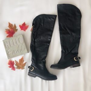 Bamboo Black Over the Knee boots “ Montage 80X”